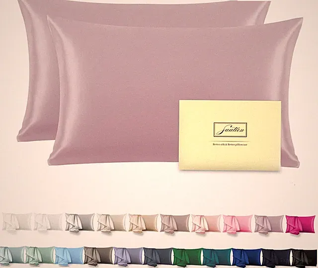 Silk pillowcase set of 2 Lavender, 20 inches × 26 inches, 2 pieces)