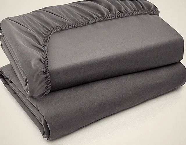 Soft Twin Fitted Sheets, 2 Piece Set, Wrinkle Resistant, (Twin, Gray)